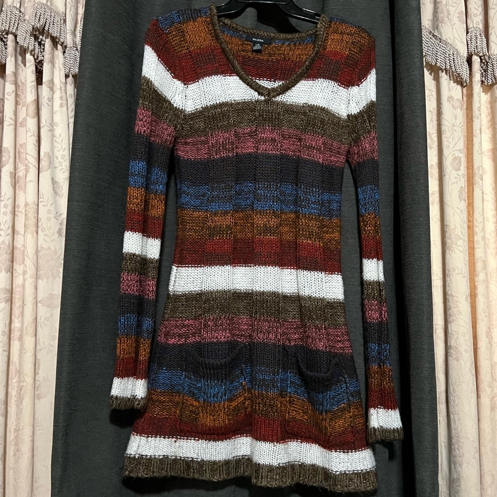 EUC. MAJORA CROCHET DRESS SWEATER